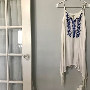 Boho moral fiber fringe dress